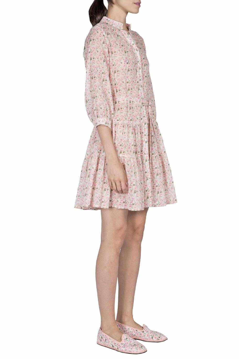 Luisa Beccaria Mini abito rosa Papaveri in cotone Bestseller