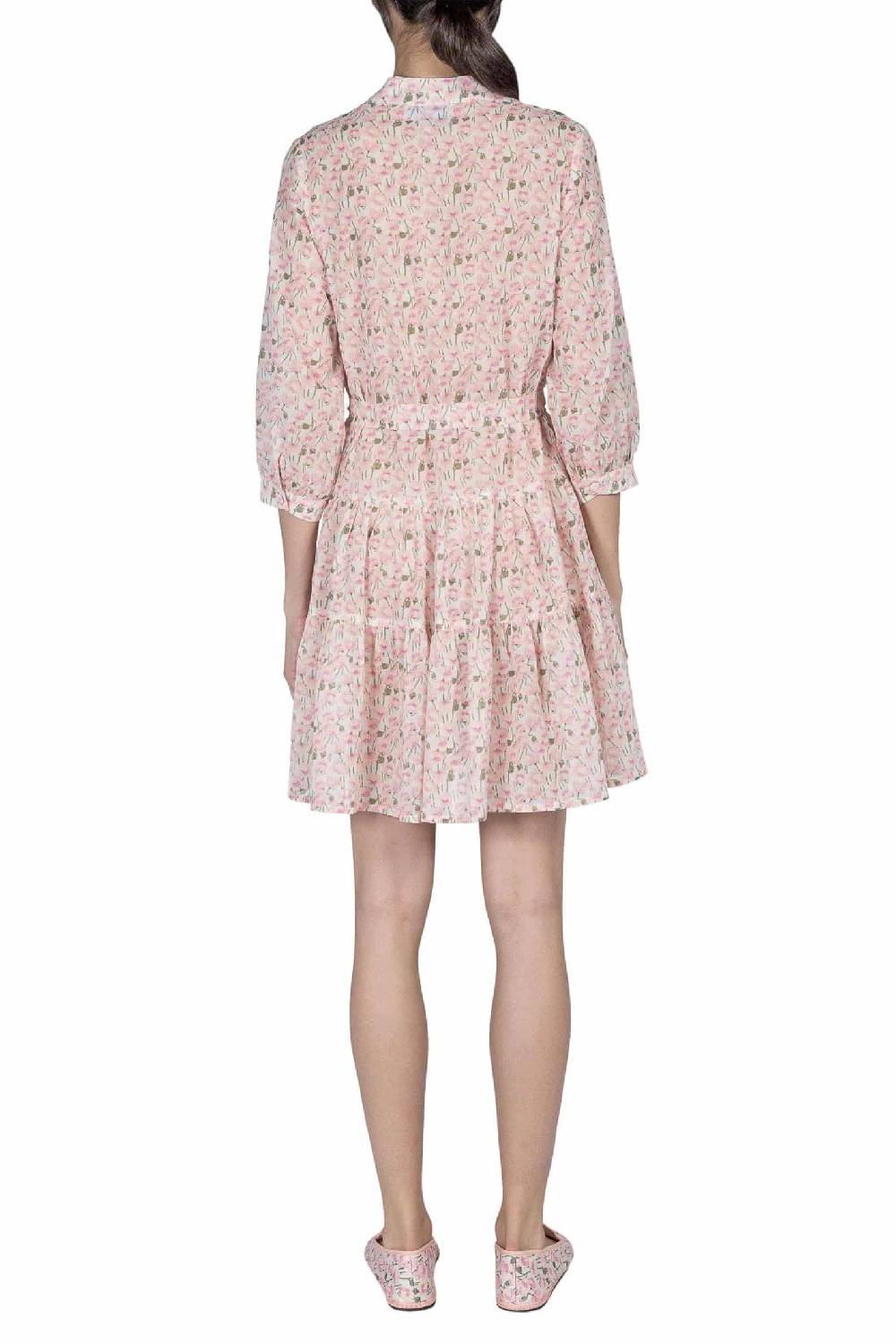 Luisa Beccaria Mini abito rosa Papaveri in cotone Bestseller