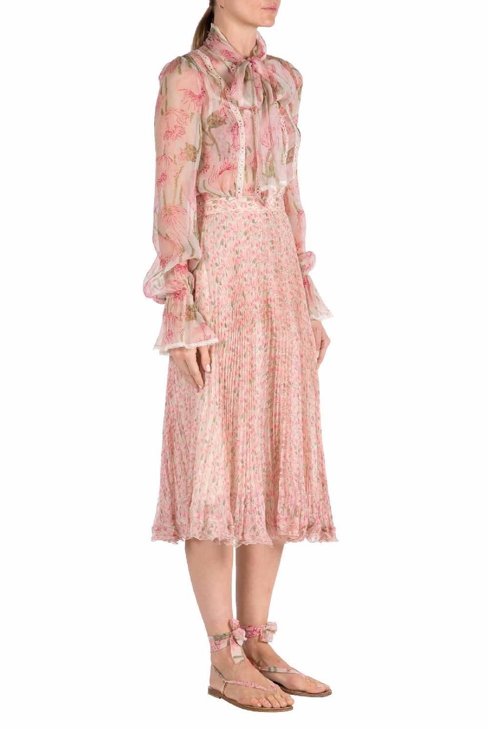 Luisa Beccaria Camicetta in chiffon con papaveri macro Sconti VIP