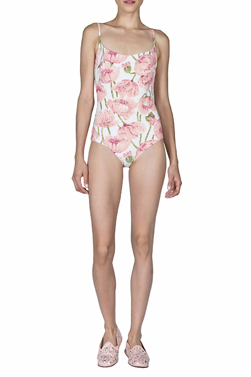 Luisa Beccaria Costume Intero Papaveri Rosa Double Face ACQUISTA ORA
