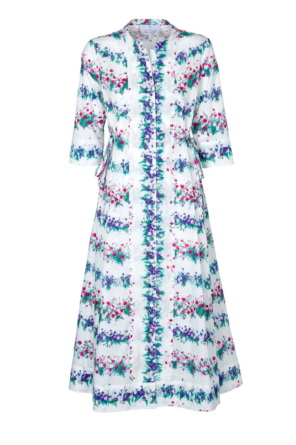 Luisa Beccaria Abito Midi Caftano Blu Stampa Fiori Latest stili