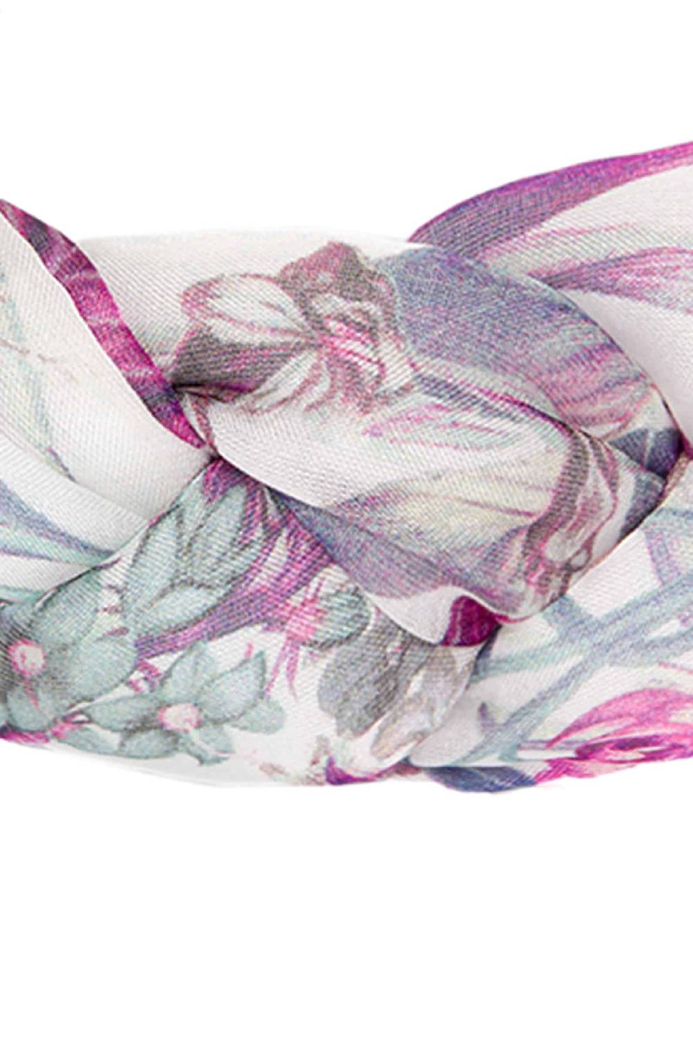 Luisa Beccaria Fascia per capelli intrecciata in chiffon di seta floreale Ultimo giorno