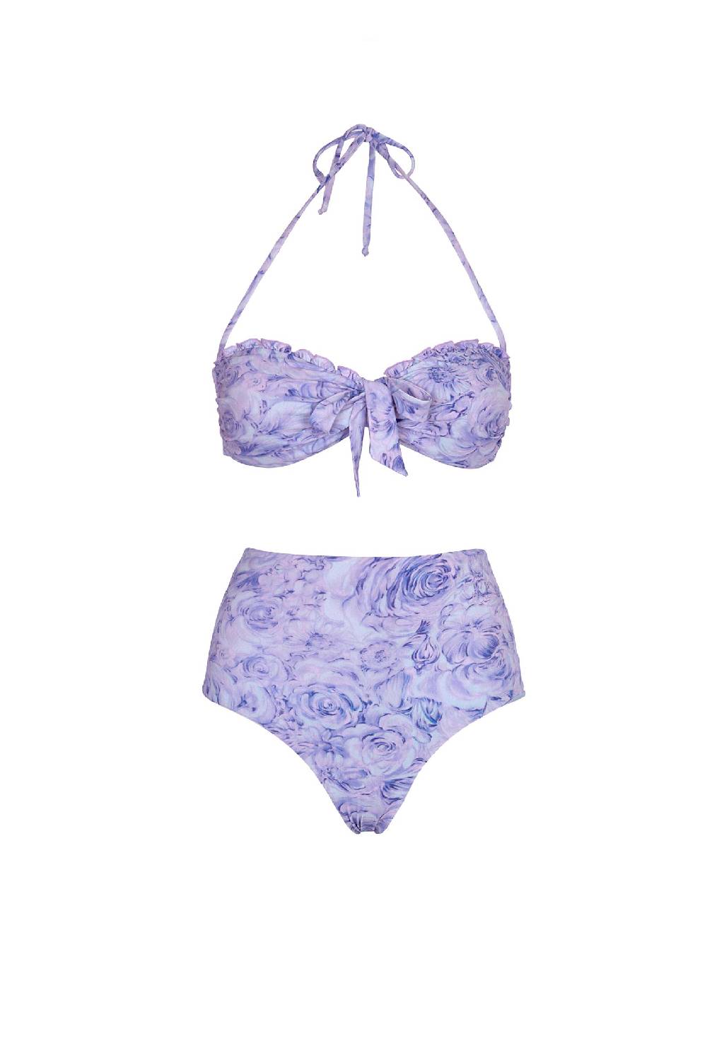 Luisa Beccaria Fascia E Vita Alta Slip Bikini Lilla Rose Offerta speciale della fabbrica