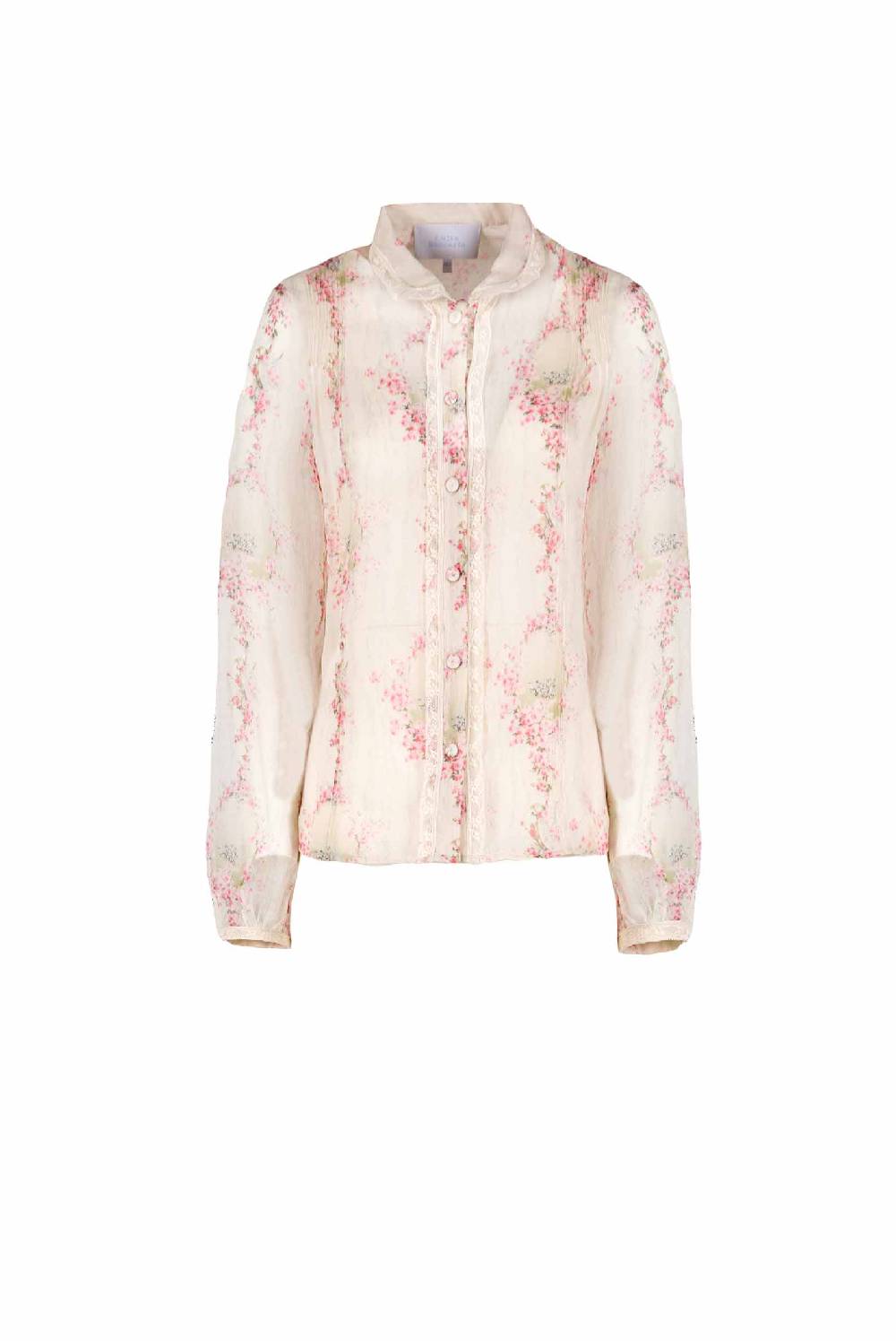 Luisa Beccaria Cerchio Di Rose Camicia In Chiffon Promozione