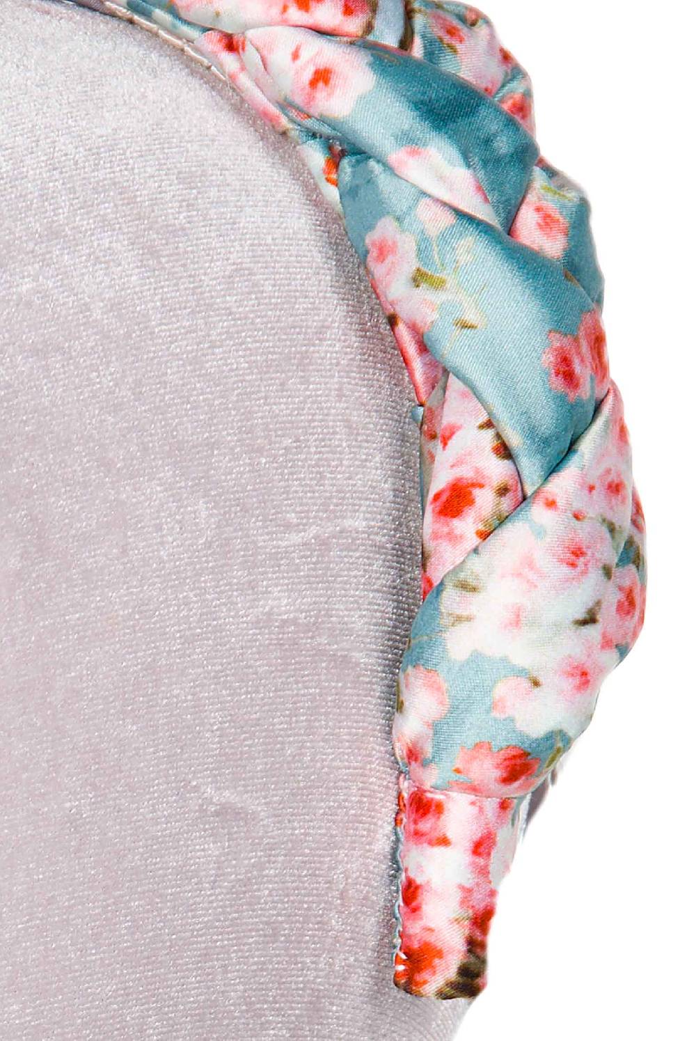 Luisa Beccaria Fascia per capelli intrecciata con boccioli di rose in raso blu lucido Hotsell