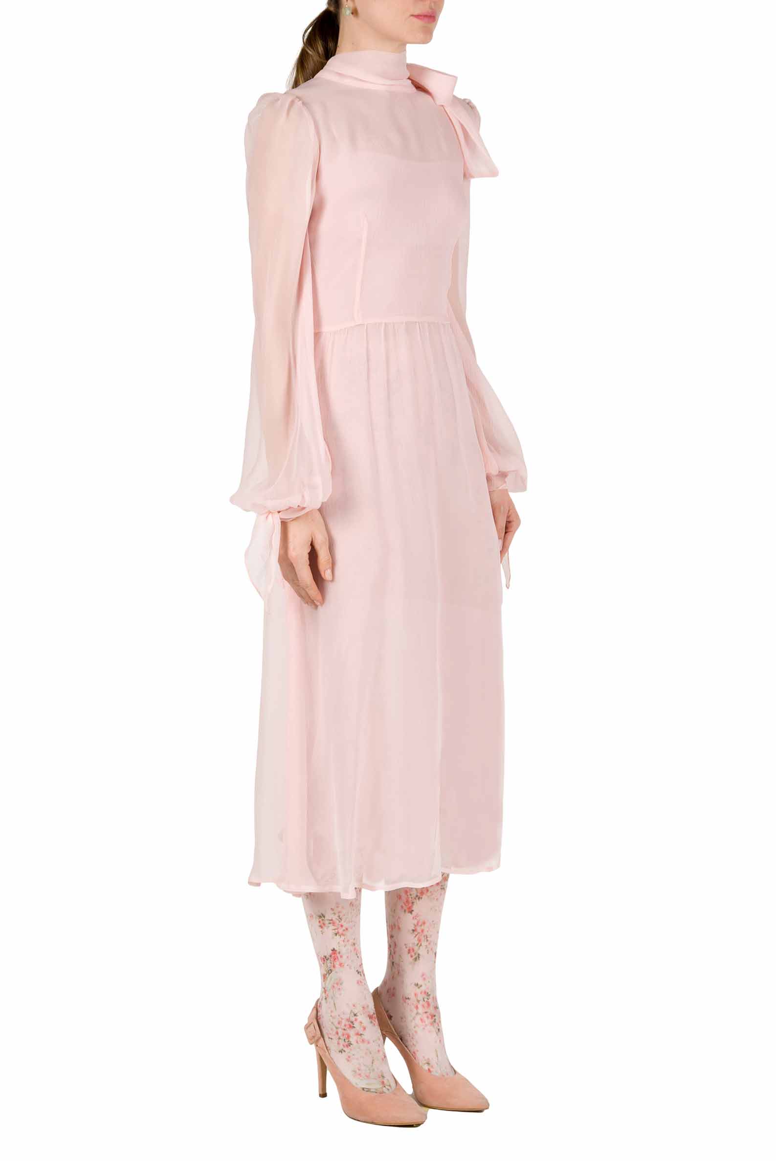 Luisa Beccaria Abito in crepon di chiffon rosa Vendite Flash