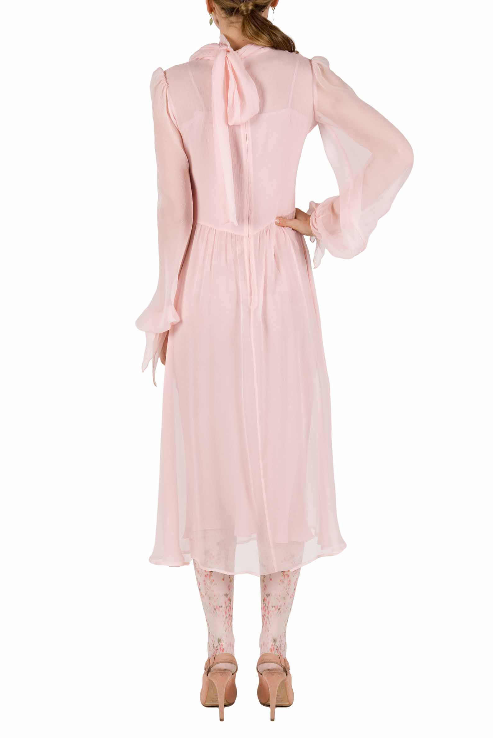 Luisa Beccaria Abito in crepon di chiffon rosa Vendite Flash