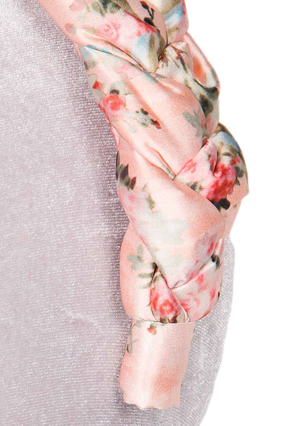 Luisa Beccaria Fascia per capelli intrecciata con boccioli di rose in raso lucido rosa In Saldo