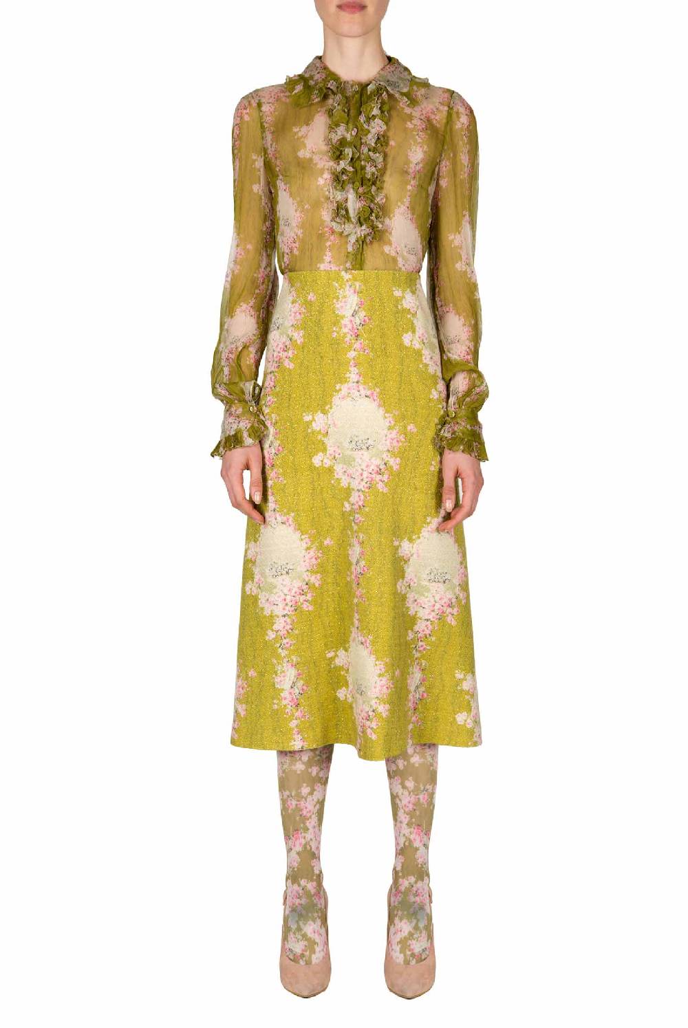 Luisa Beccaria Cerchio Di Lana Di Rose Gonna Moda