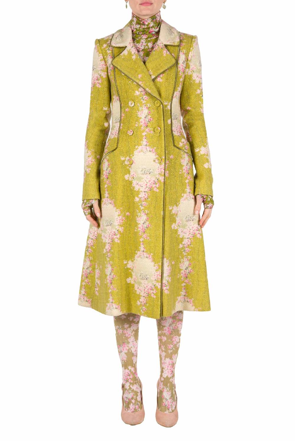 Luisa Beccaria Redingote in lana con lurex Sconto di tempo limitato