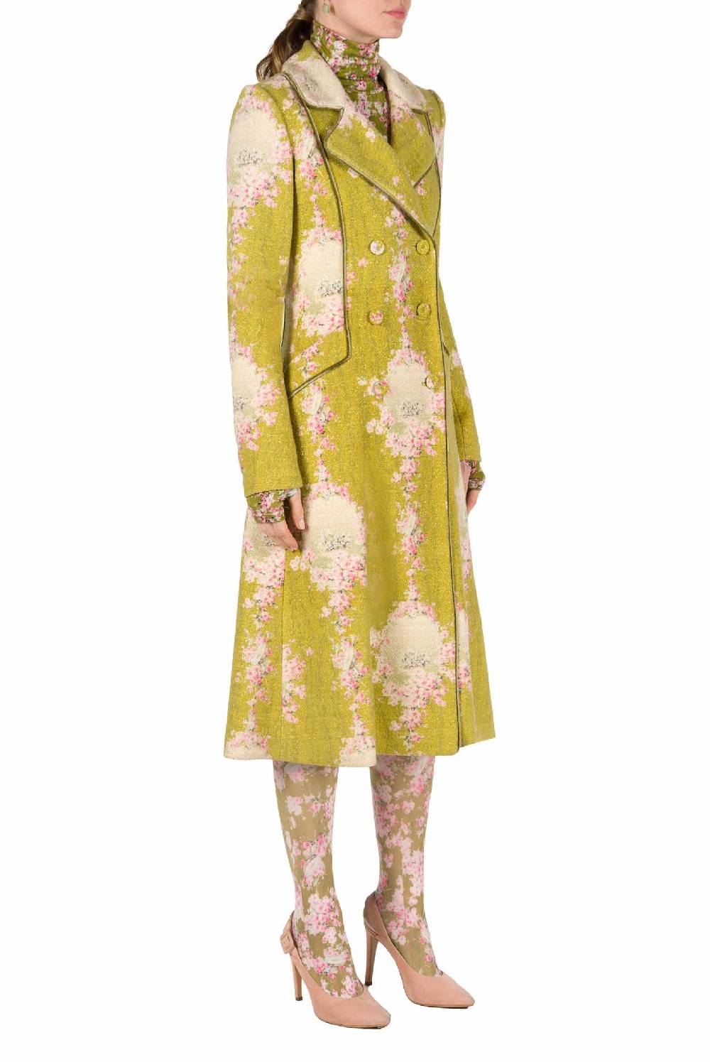 Luisa Beccaria Redingote in lana con lurex Sconto di tempo limitato
