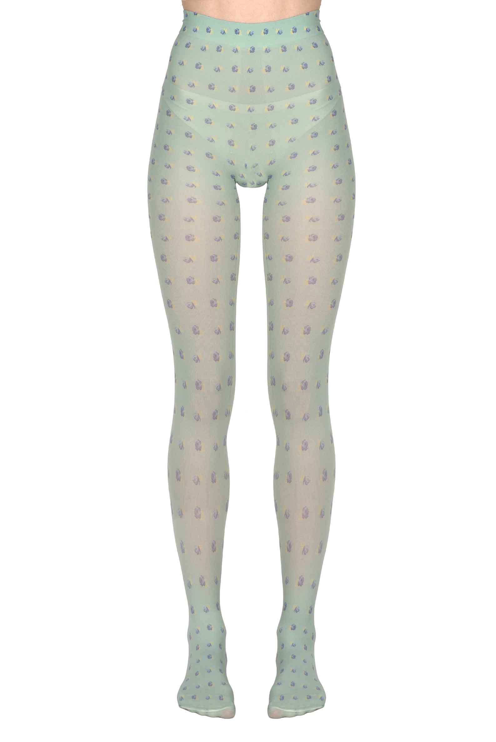 Luisa Beccaria Collant Vintage Buds Salvia Grande vendita