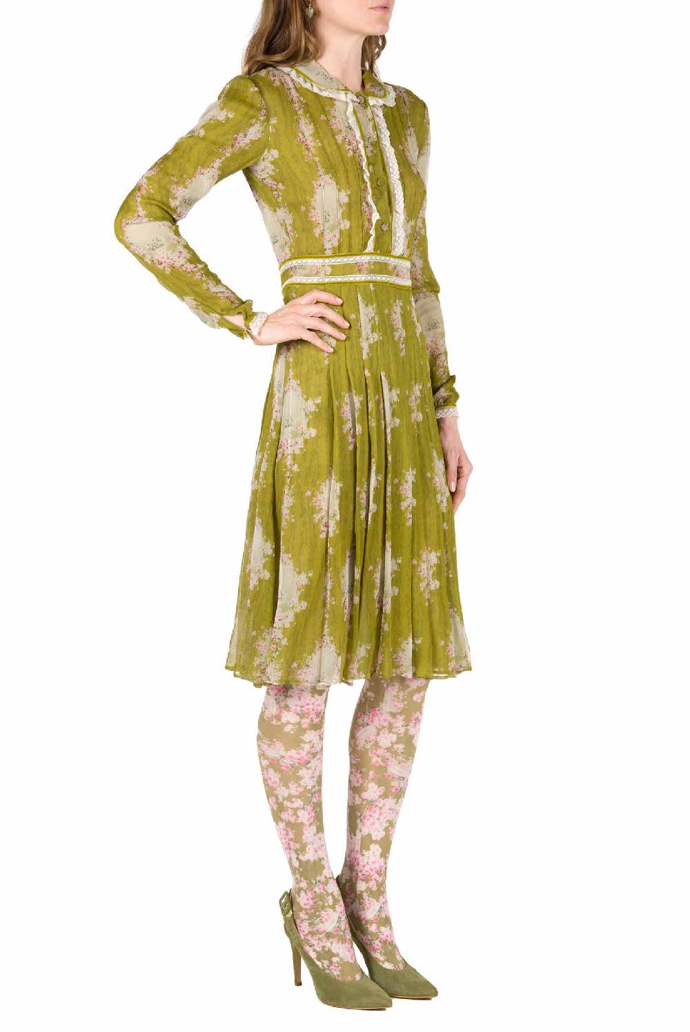 Luisa Beccaria Cerchio Di Rose Abito In Chiffon Girocollo Offerta San Valentino