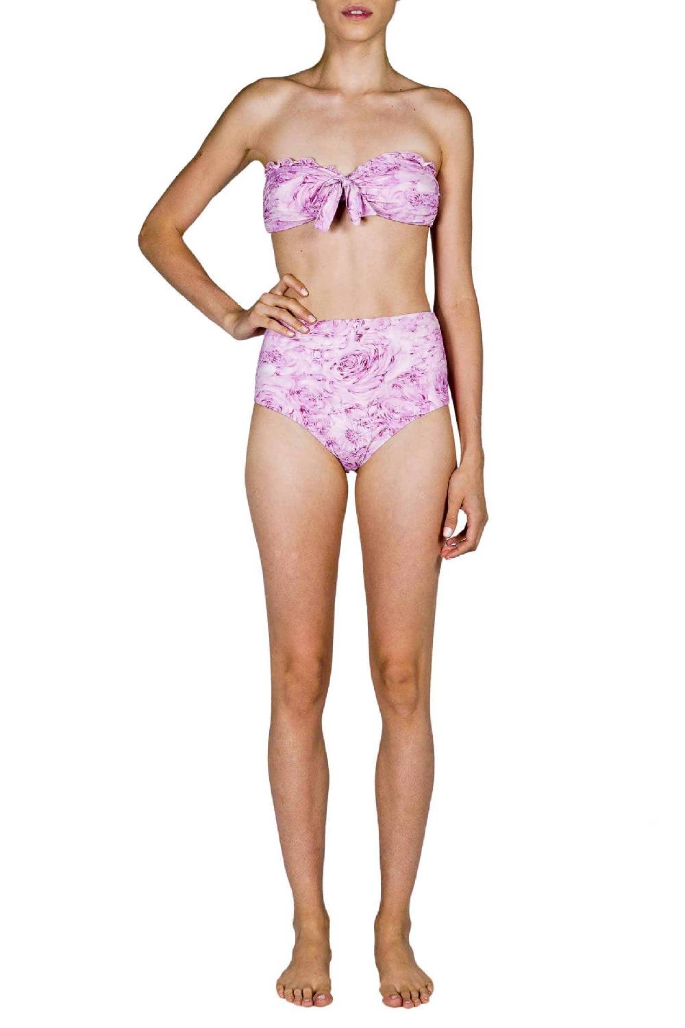 Luisa Beccaria Fascia E Vita Alta Slip Bikini Rose Rosa Online Outlet