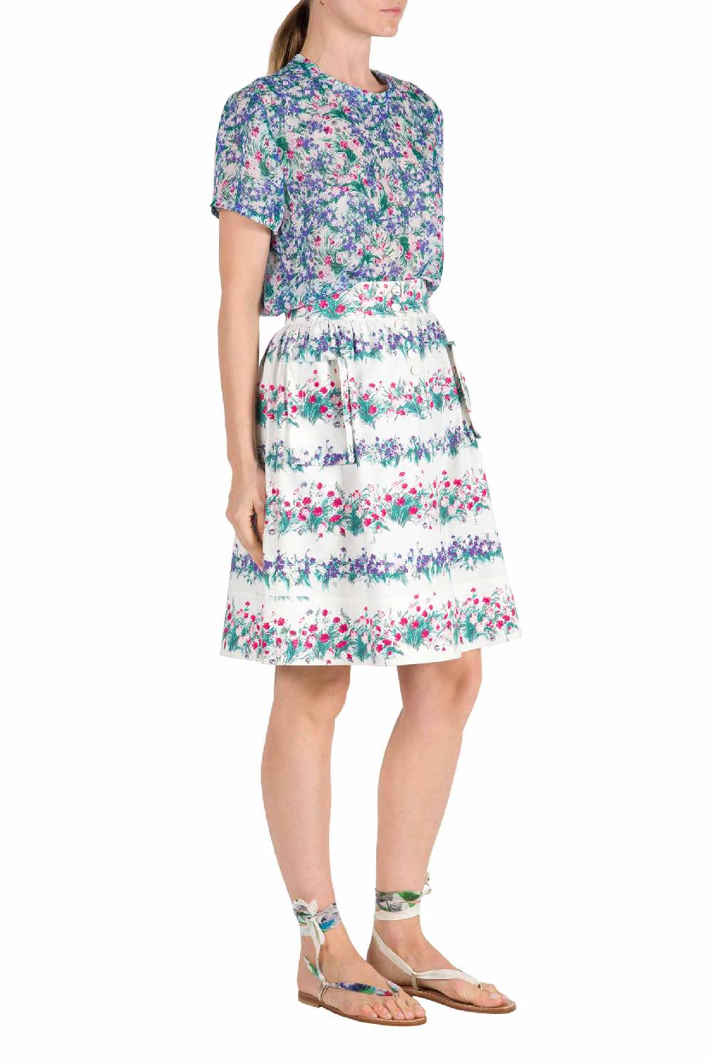 Luisa Beccaria Gonna in cotone stampato floreale Offerte speciali
