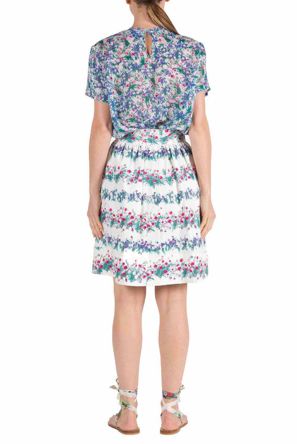 Luisa Beccaria Gonna in cotone stampato floreale Offerte speciali