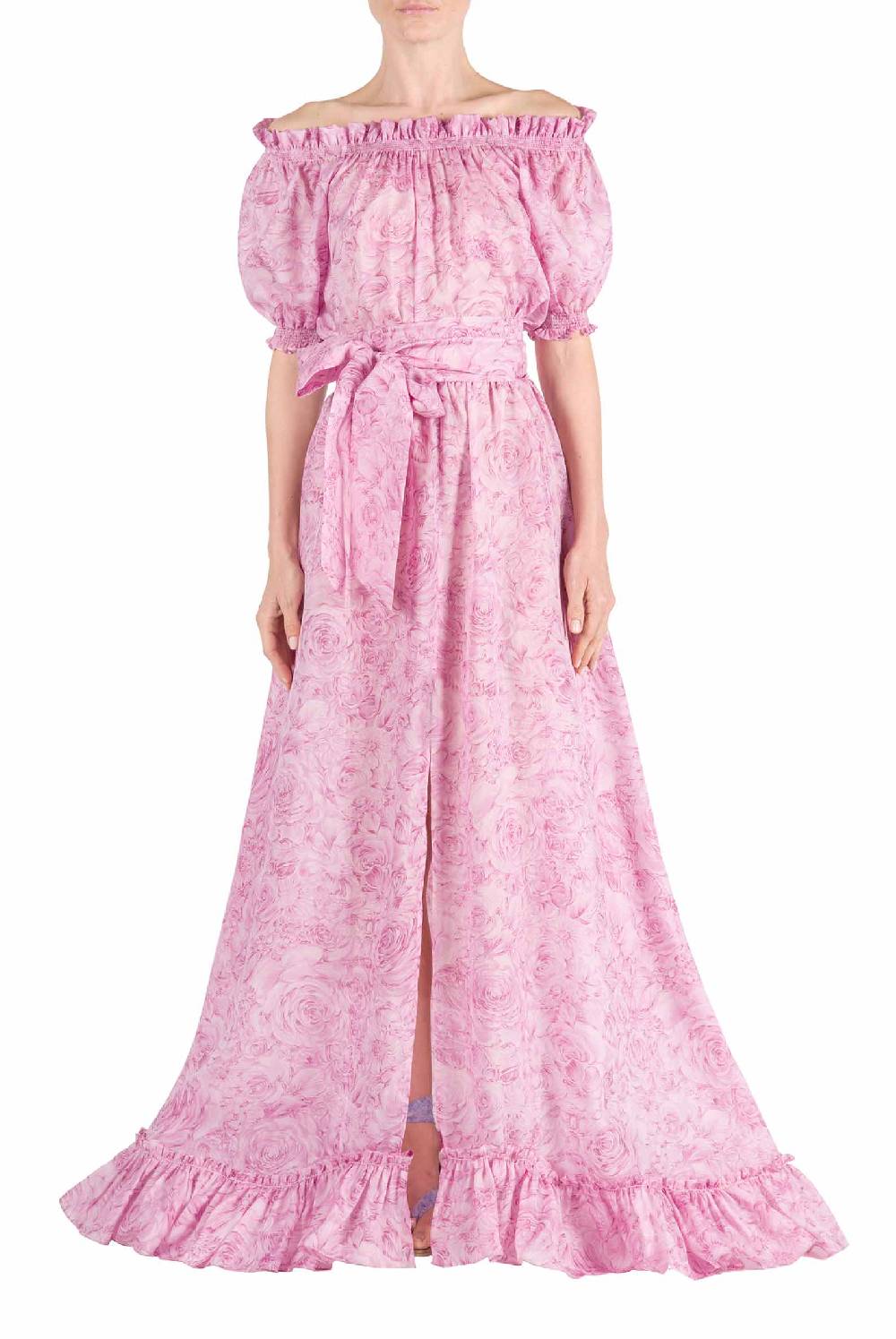 Luisa Beccaria Abito in organza stampato con rose Ultimi tre giorni