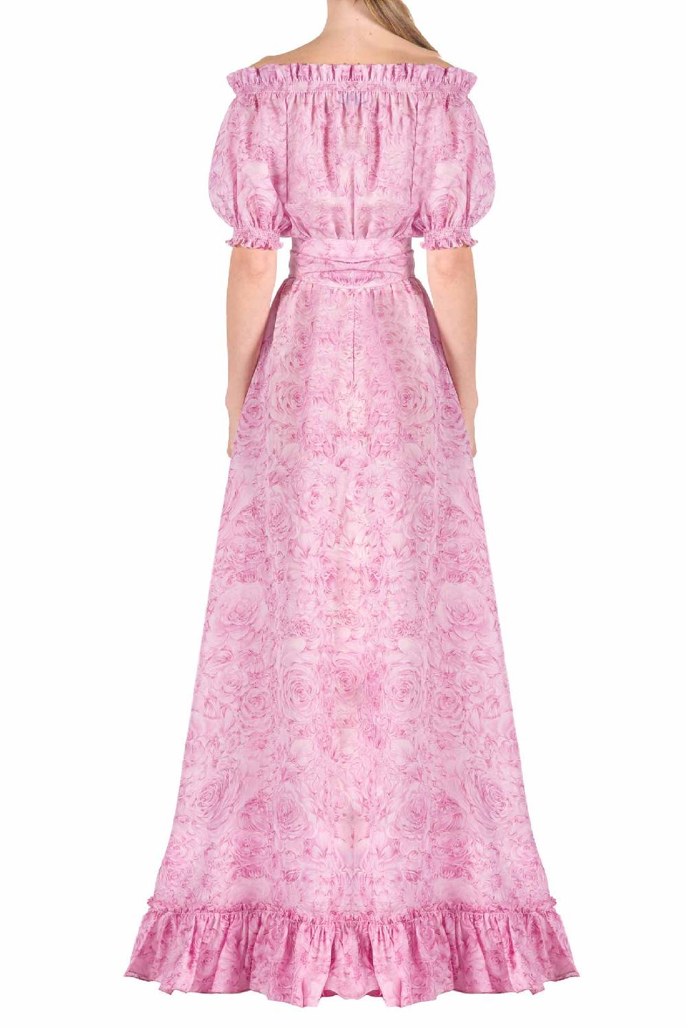 Luisa Beccaria Abito in organza stampato con rose Ultimi tre giorni