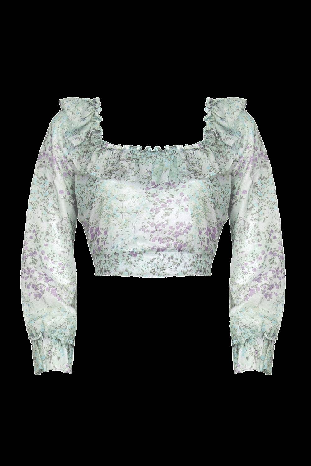 Luisa Beccaria Top in cotone stampato floreale Promozione temporanea