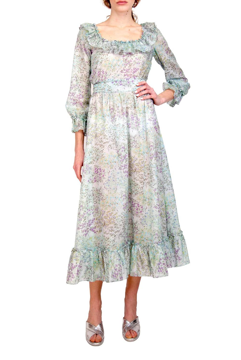 Luisa Beccaria Top in cotone stampato floreale Promozione temporanea