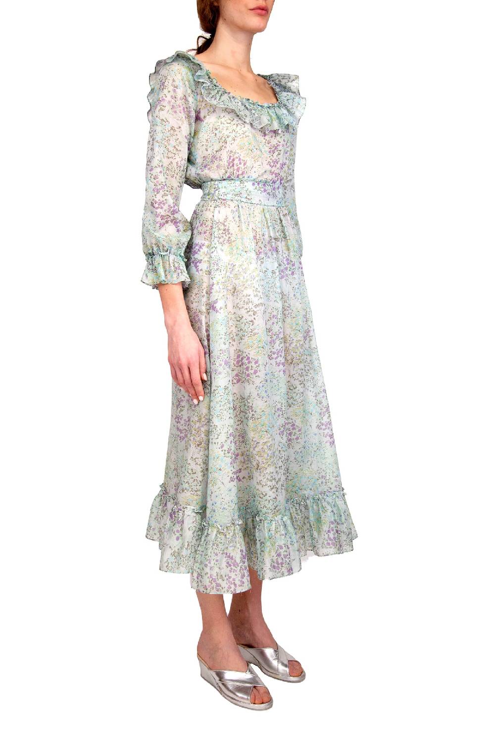 Luisa Beccaria Top in cotone stampato floreale Promozione temporanea