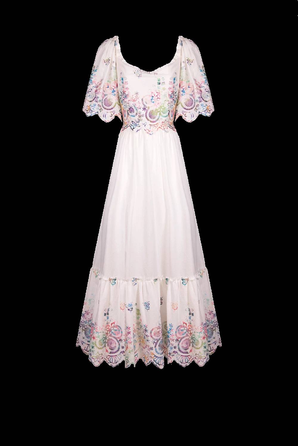 Luisa Beccaria Abito in cotone bianco ricamato Fino al 50% di sconto