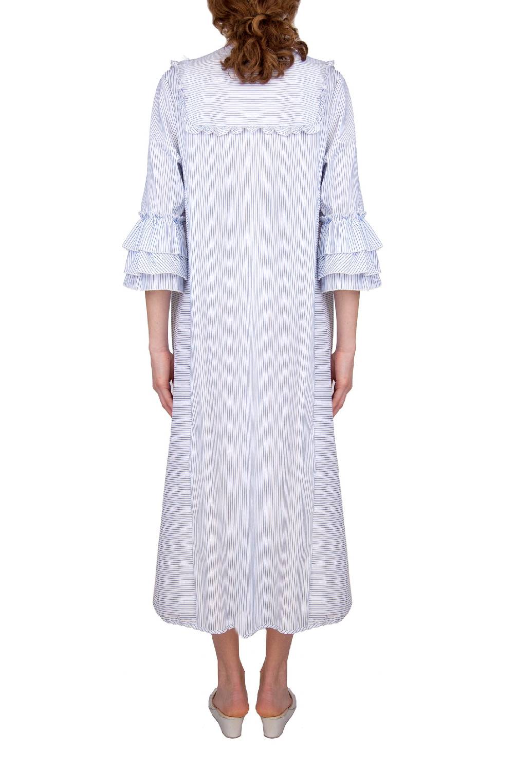 Luisa Beccaria Abito caftano a righe blu / bianche Fino al 60% di sconto
