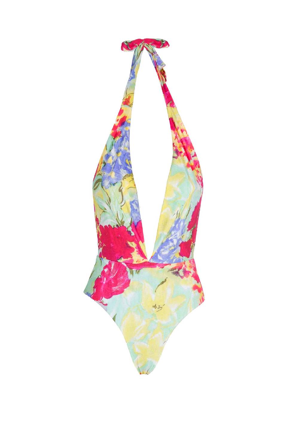 Luisa Beccaria Costume da bagno intero con scollo a V in fiori astratti Super sconto