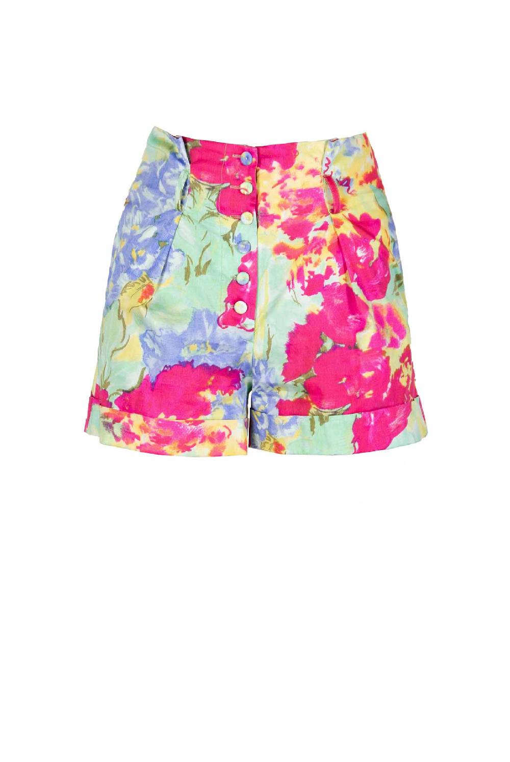 Luisa Beccaria Shorts in cotone a fiori astratti Enormi sconti