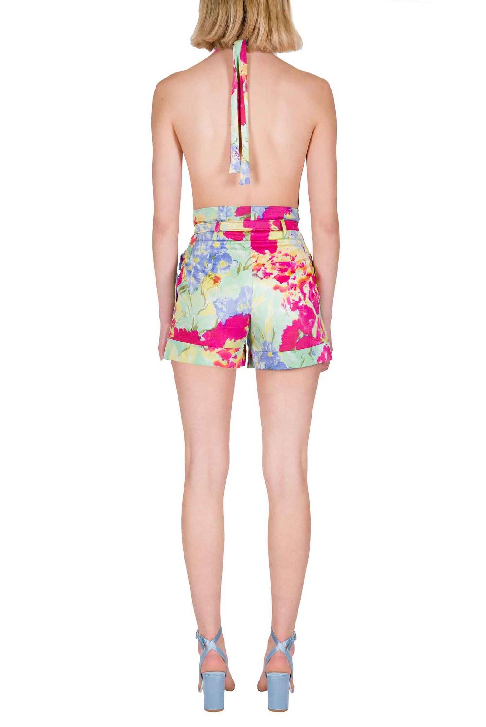 Luisa Beccaria Shorts in cotone a fiori astratti Enormi sconti