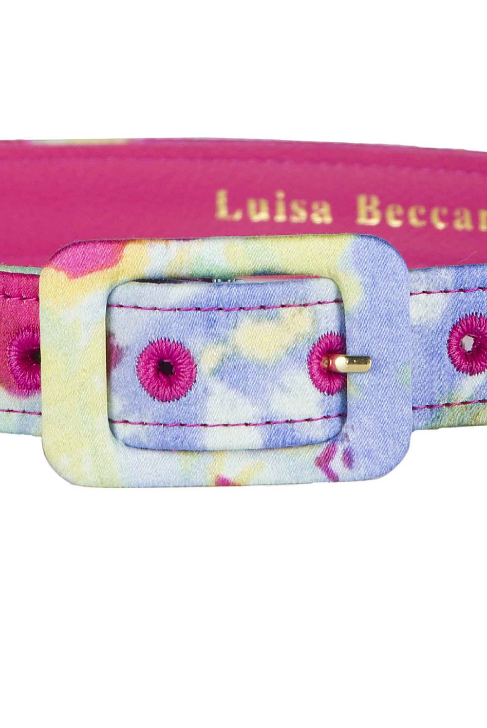 Luisa Beccaria Cintura in cotone stampato con fiori astratti 50% di sconto con spedizione gratuita