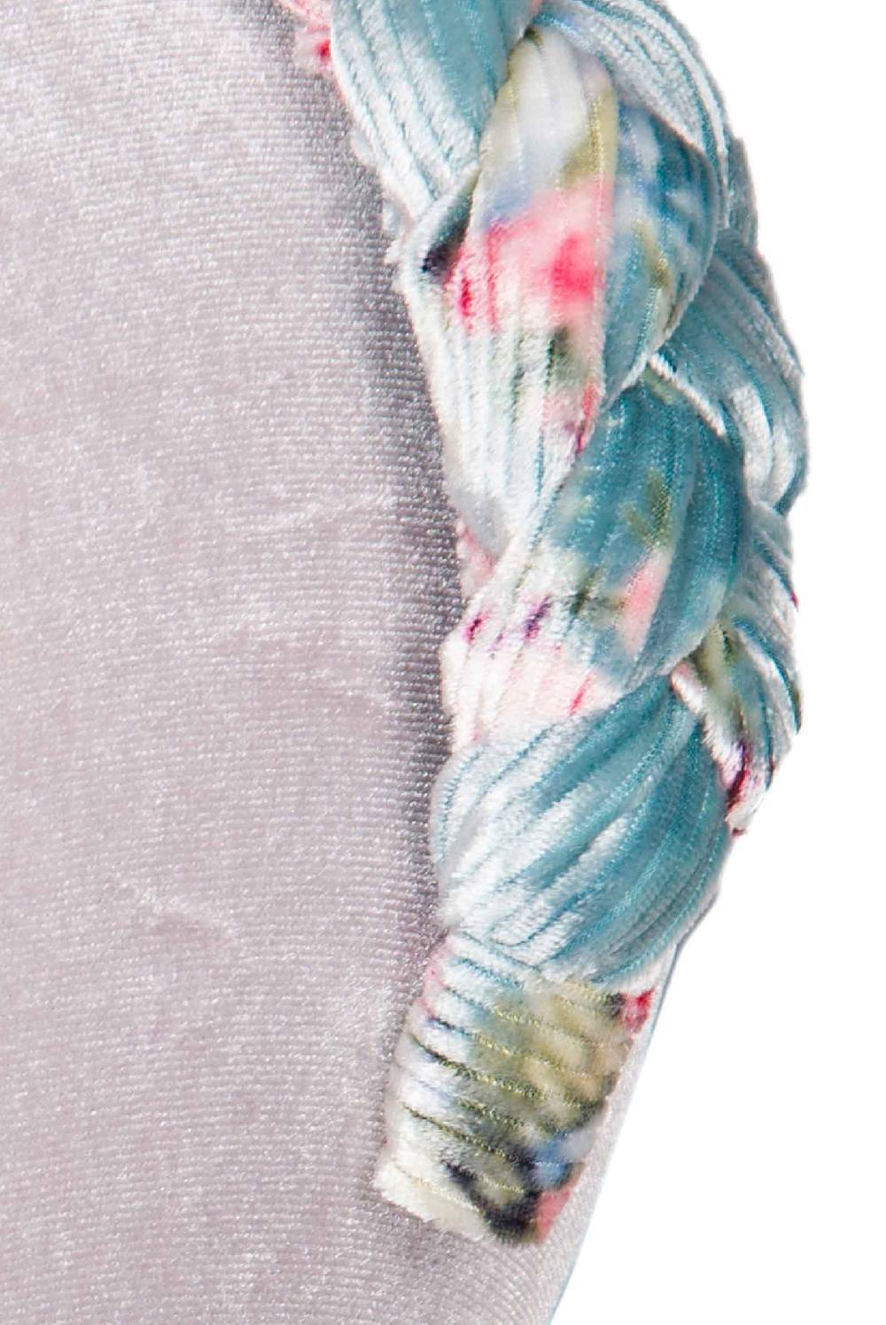 Luisa Beccaria Fascia per capelli intrecciata con boccioli di rose di velluto blu 2025