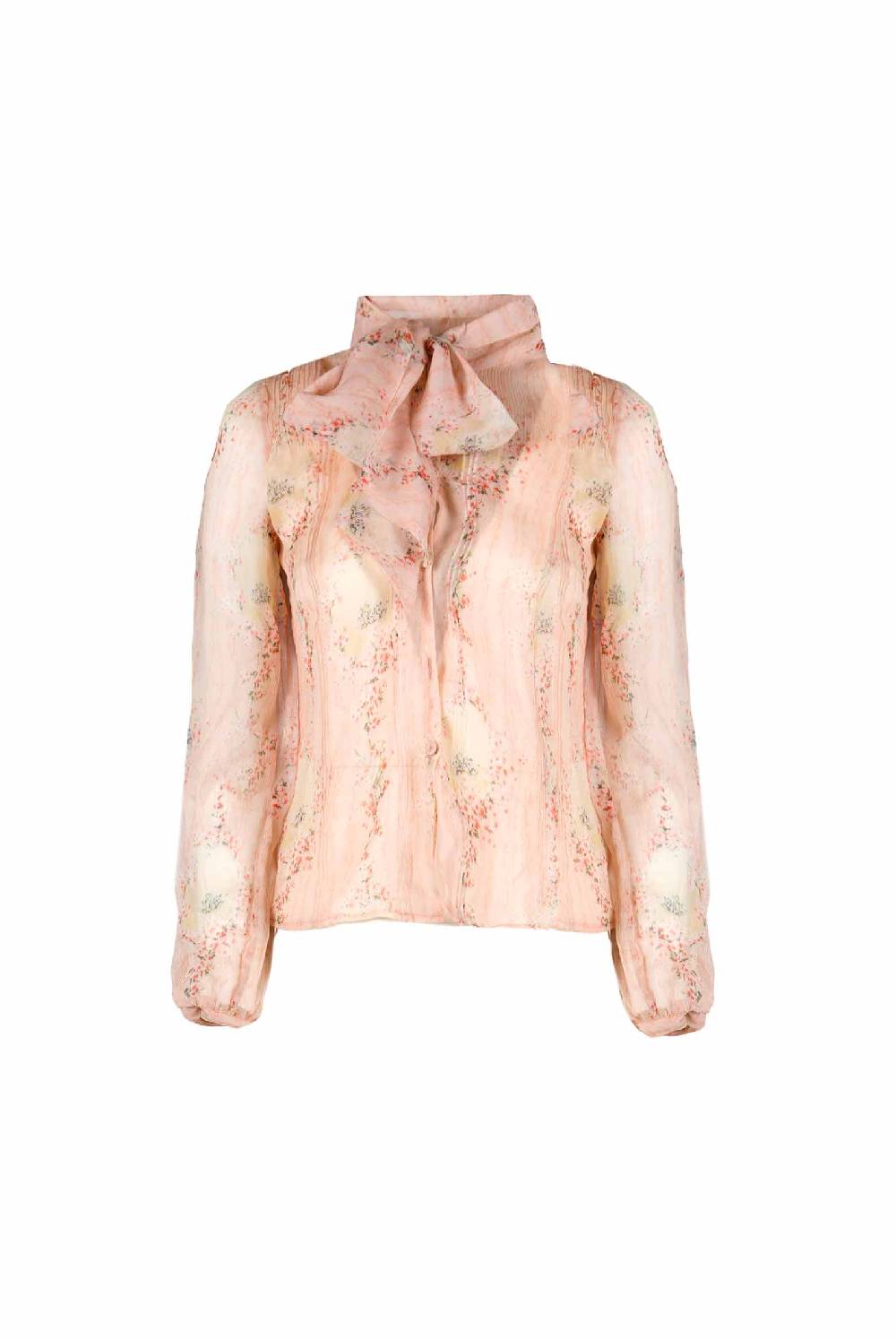 Luisa Beccaria Cerchio In Chiffon Di Rose Camicia Con Fiocco Italia