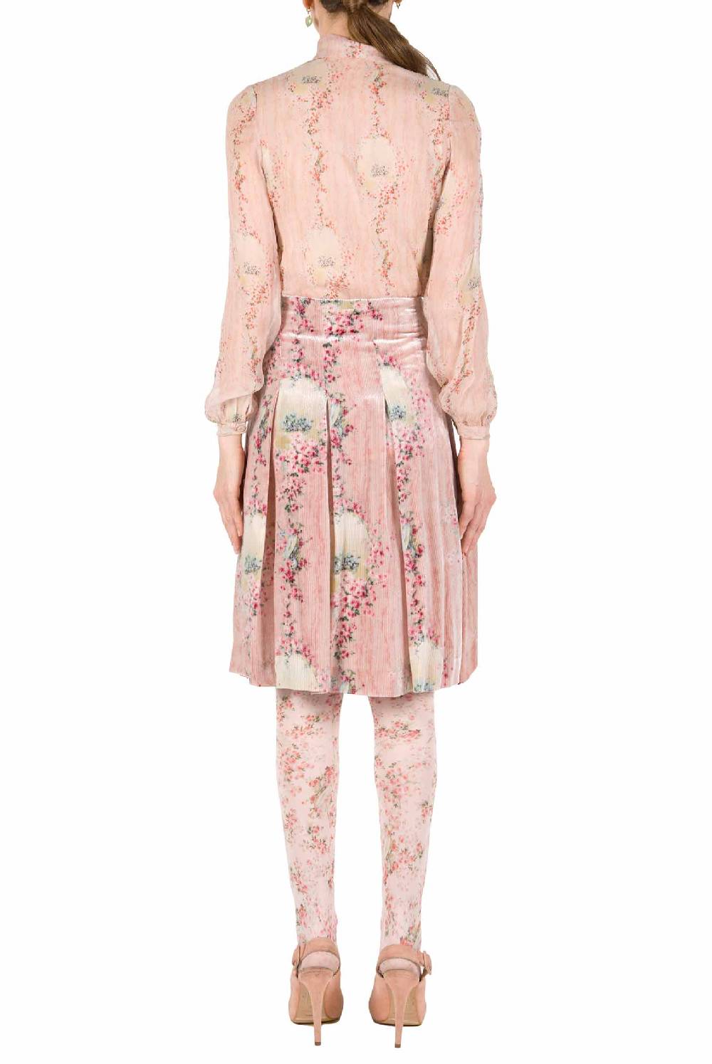 Luisa Beccaria Cerchio In Chiffon Di Rose Camicia Con Fiocco Italia