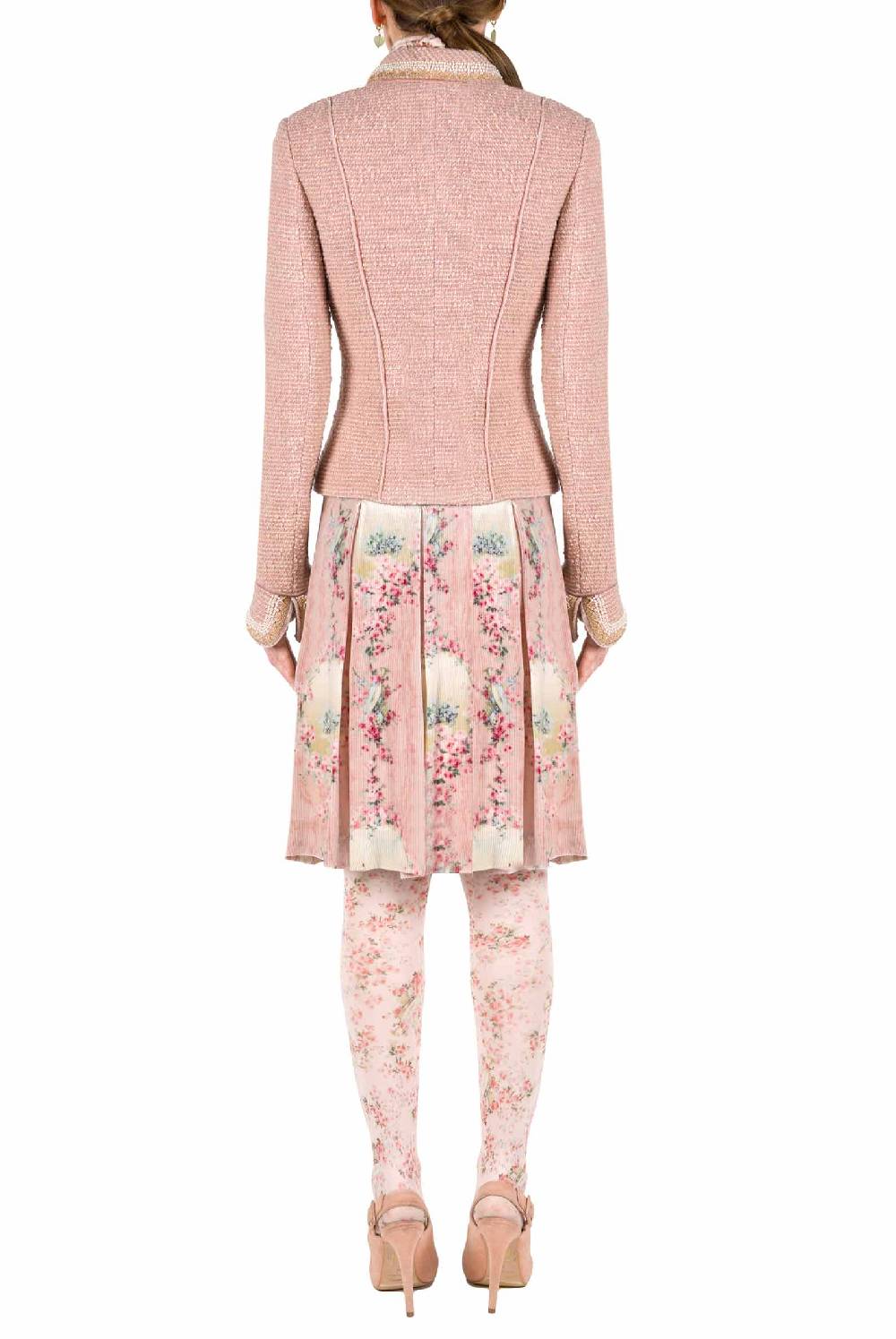 Luisa Beccaria Giacca Boucle Lurex Ricamata Perla Vendita
