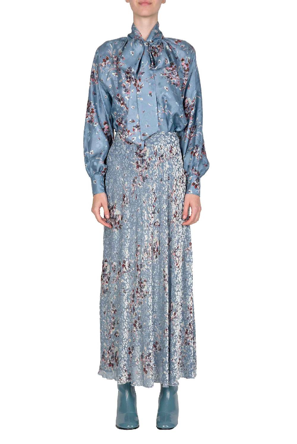 Luisa Beccaria Camicia Flower Storm con dettaglio fiocco Fino Al -60%