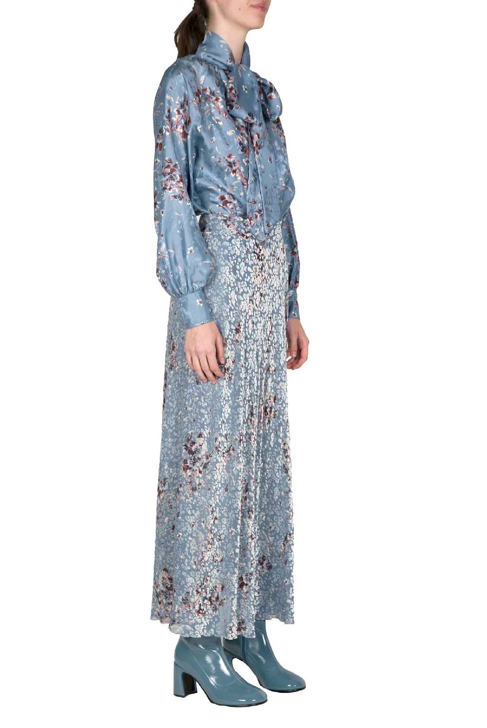 Luisa Beccaria Camicia Flower Storm con dettaglio fiocco Fino Al -60%