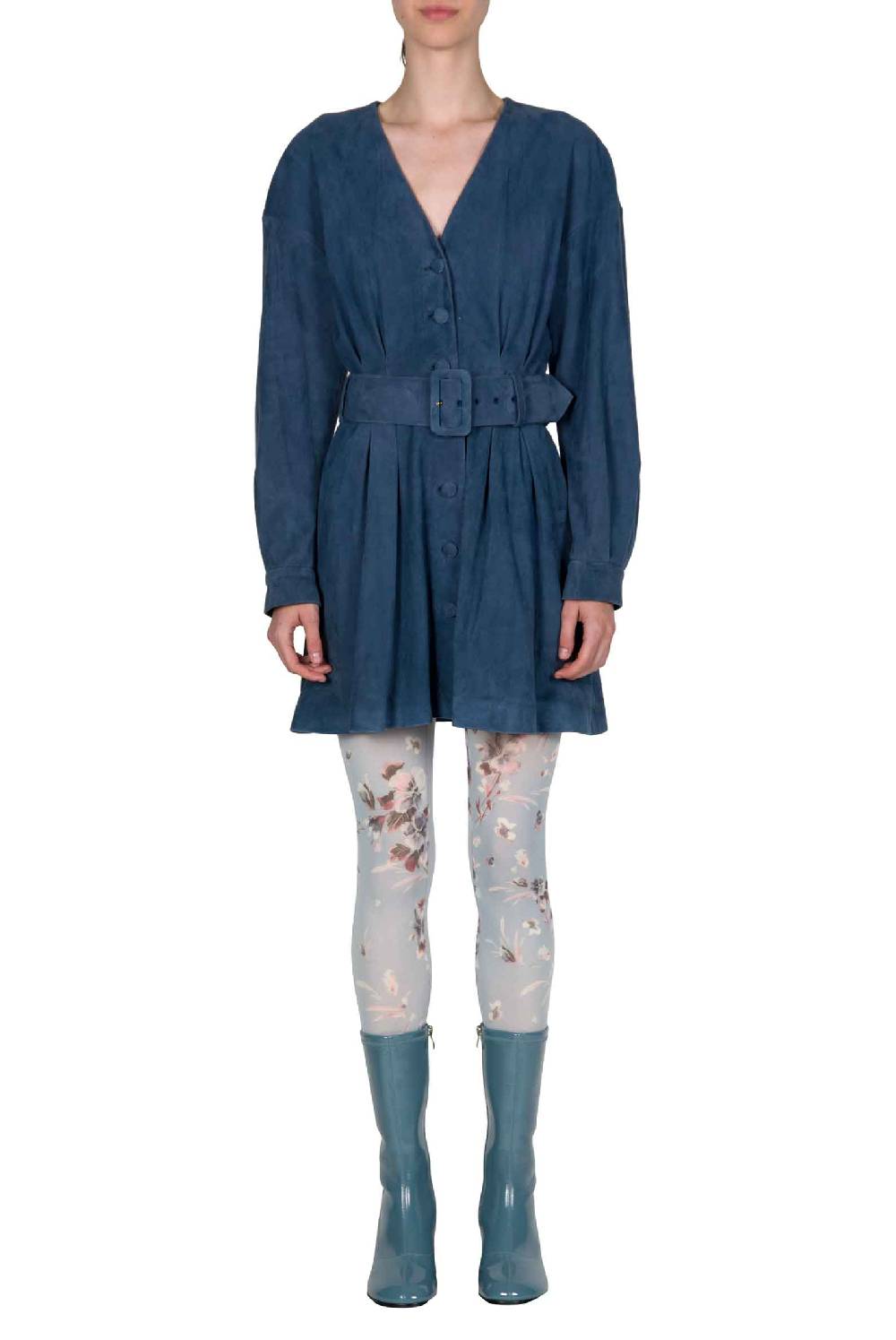 Luisa Beccaria Miniabito in pelle scamosciata Shopping Online