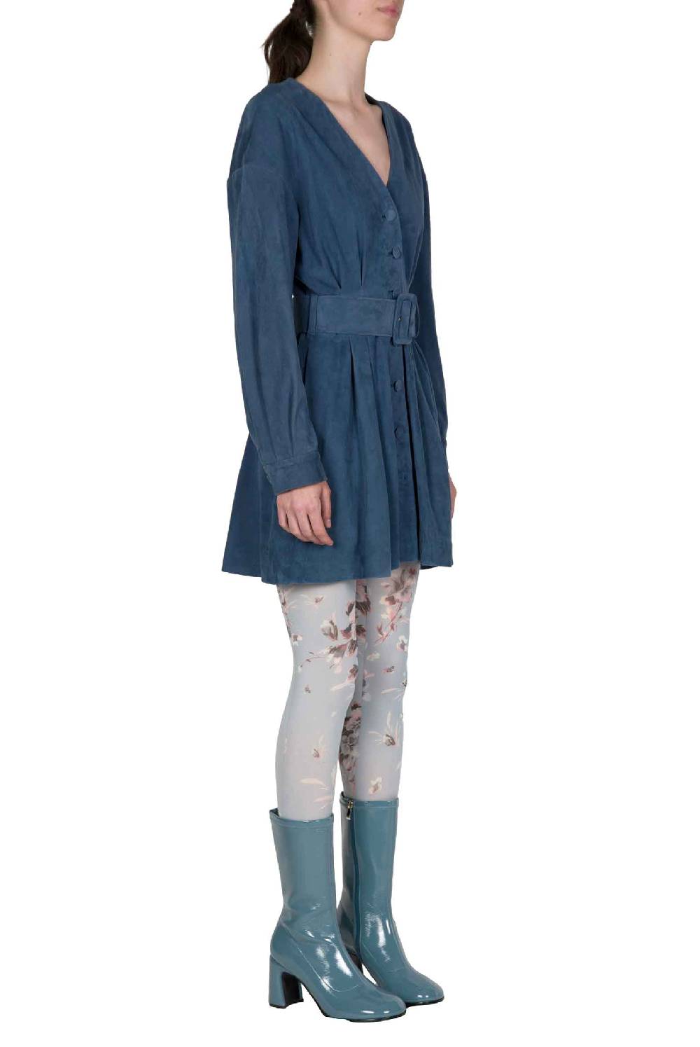 Luisa Beccaria Miniabito in pelle scamosciata Shopping Online