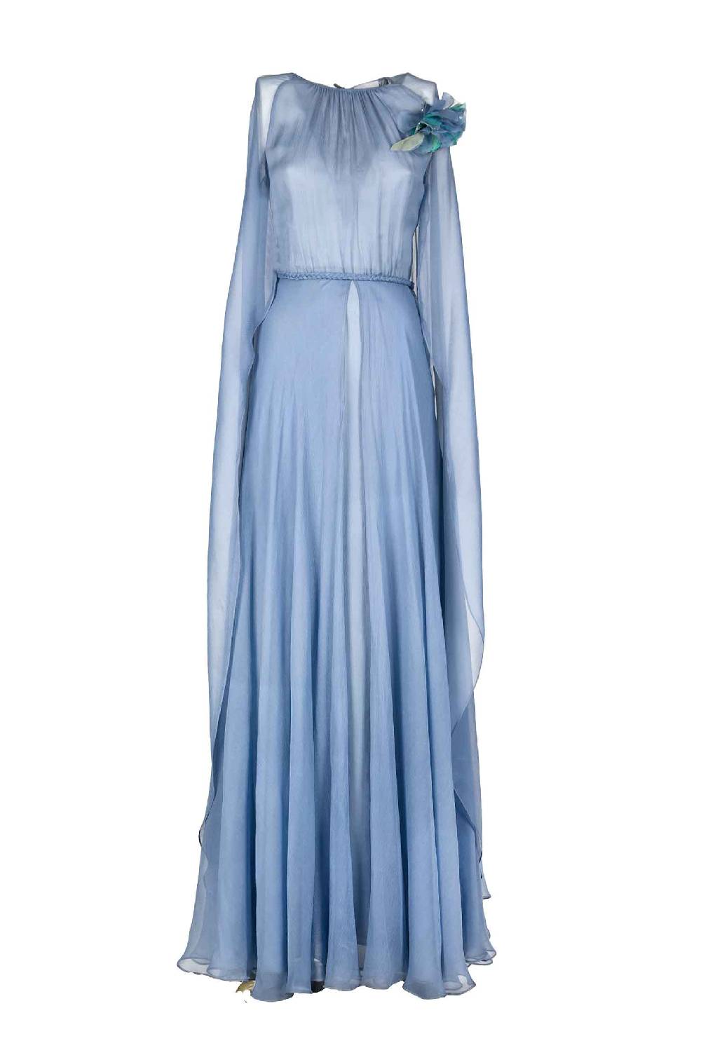 Luisa Beccaria Abito lungo in creponne di chiffon con mantella Sottocosto