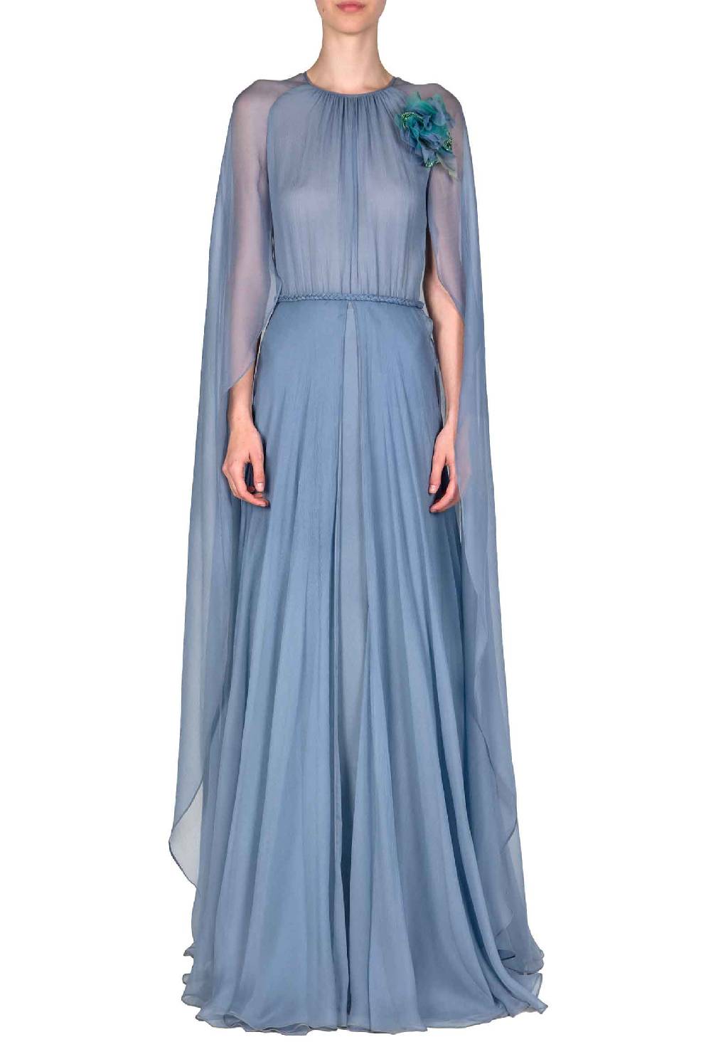 Luisa Beccaria Abito lungo in creponne di chiffon con mantella Sottocosto
