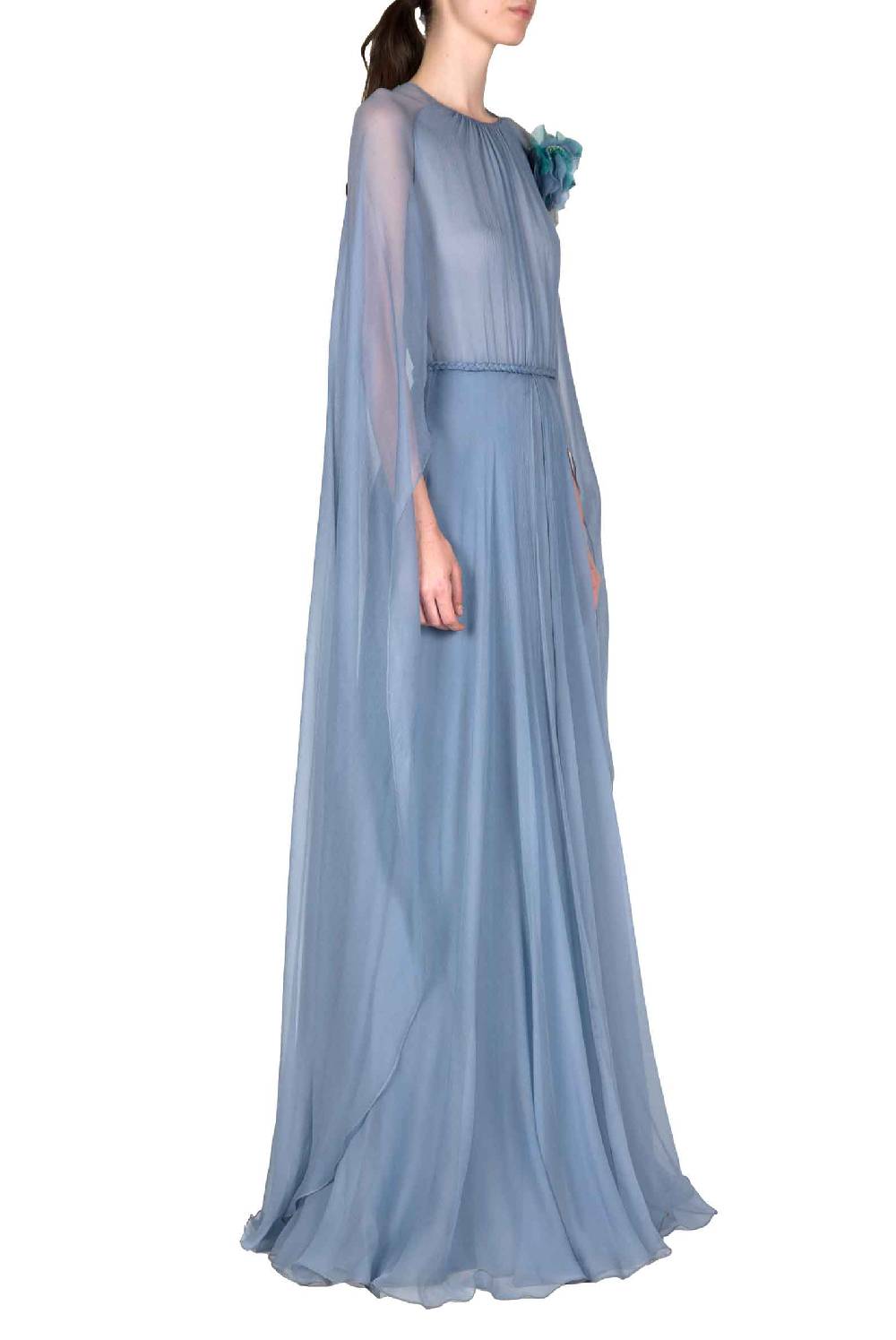 Luisa Beccaria Abito lungo in creponne di chiffon con mantella Sottocosto