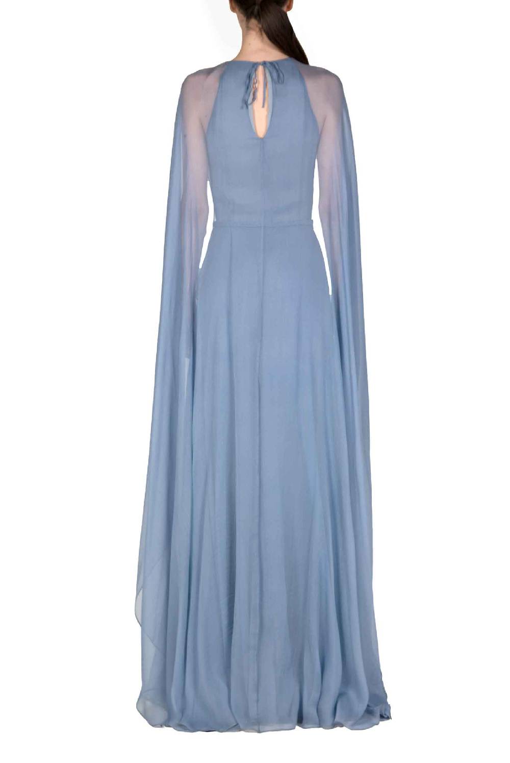 Luisa Beccaria Abito lungo in creponne di chiffon con mantella Sottocosto