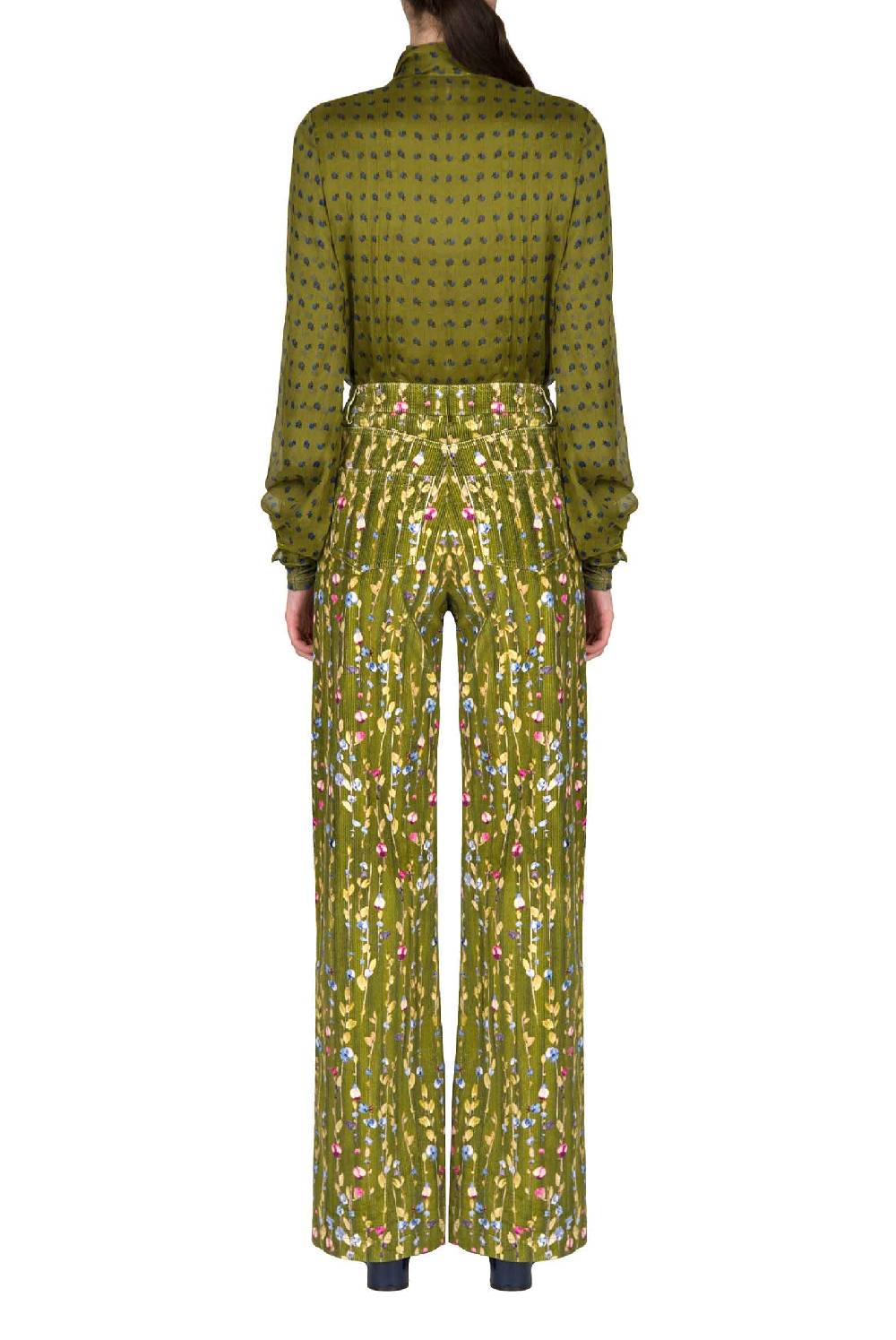 Luisa Beccaria Camicia in creponne di chiffon vintage Buds con dettaglio fiocco Vendite Flash