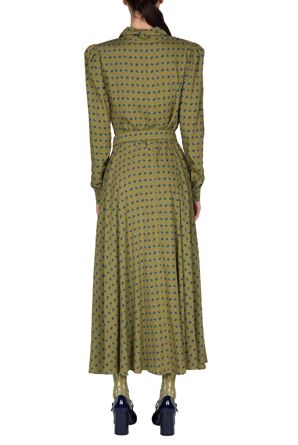 Luisa Beccaria Abito Chemisier con stampa boccioli vintage In Saldo