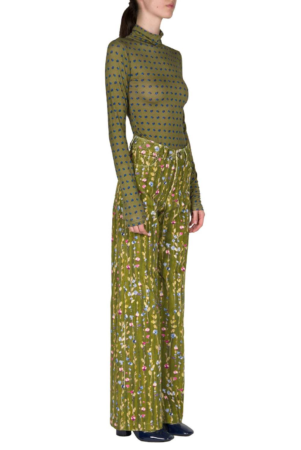 Luisa Beccaria Dolcevita in jersey verde Vintage Buds Nuova
