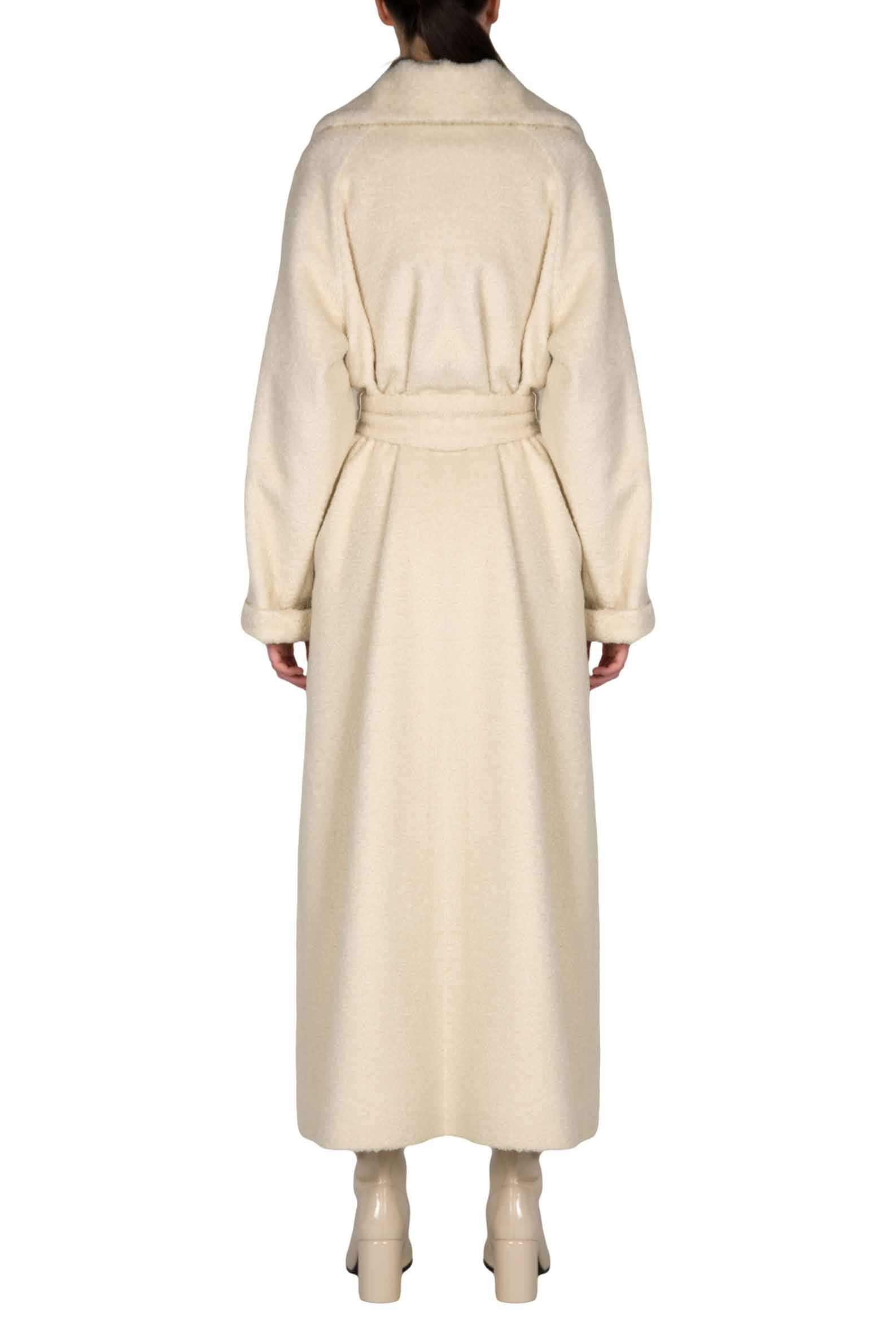 Luisa Beccaria Maxi cappotto in lana bianca Negozio online di fabbrica