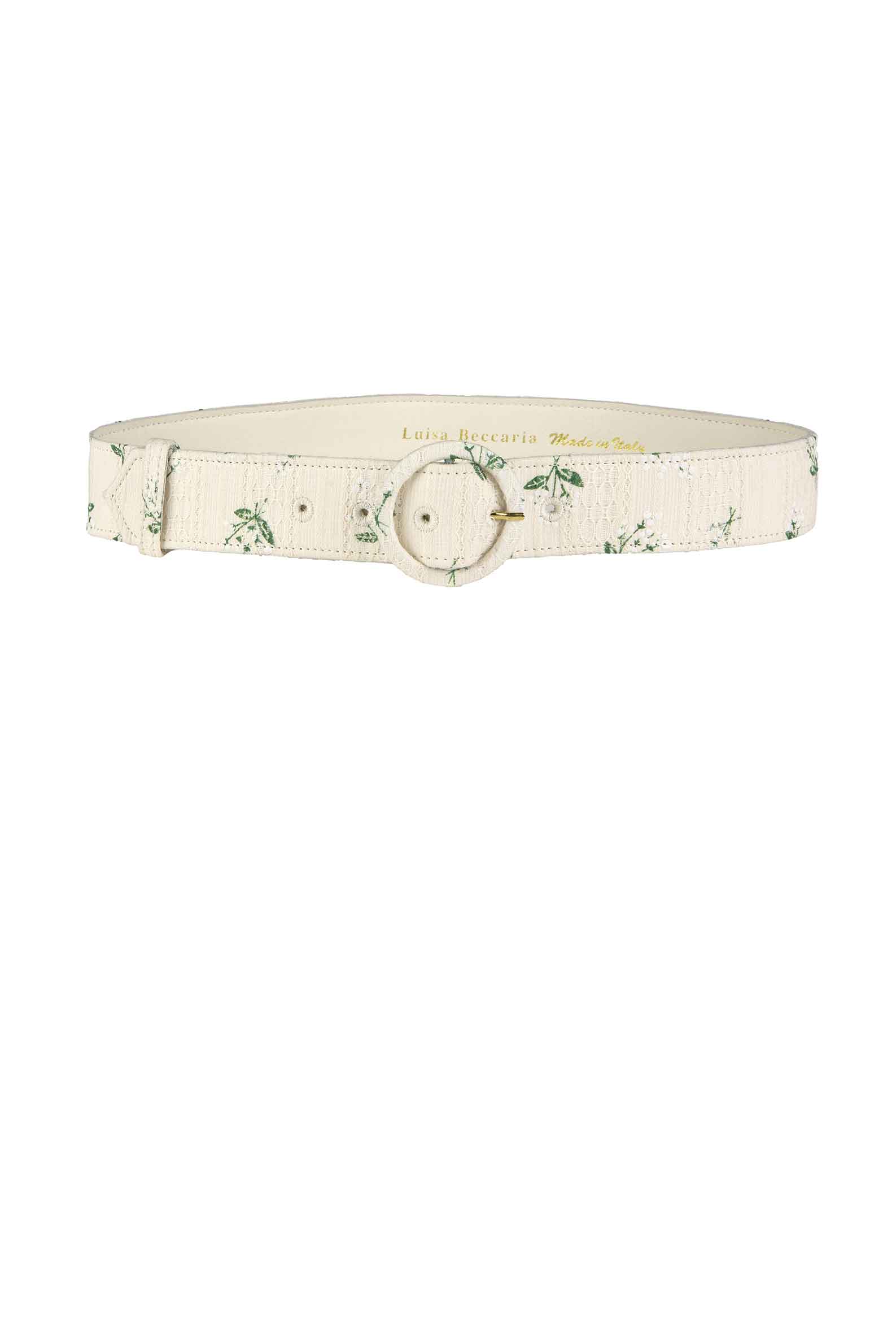 Luisa Beccaria Cintura in jacquard con fiori stampati in cotone Offerta speciale