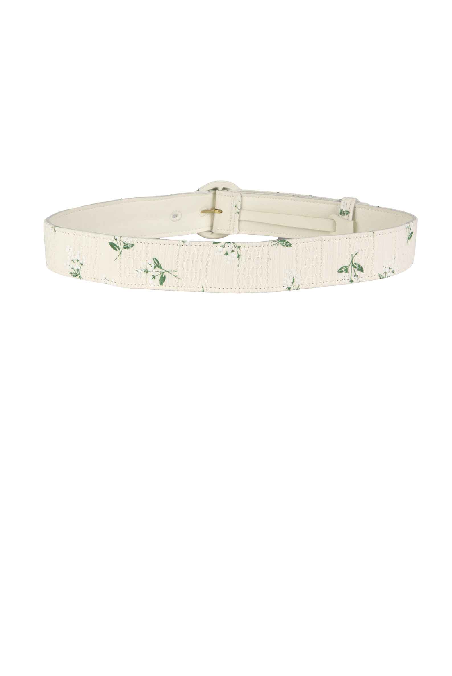 Luisa Beccaria Cintura in jacquard con fiori stampati in cotone Offerta speciale