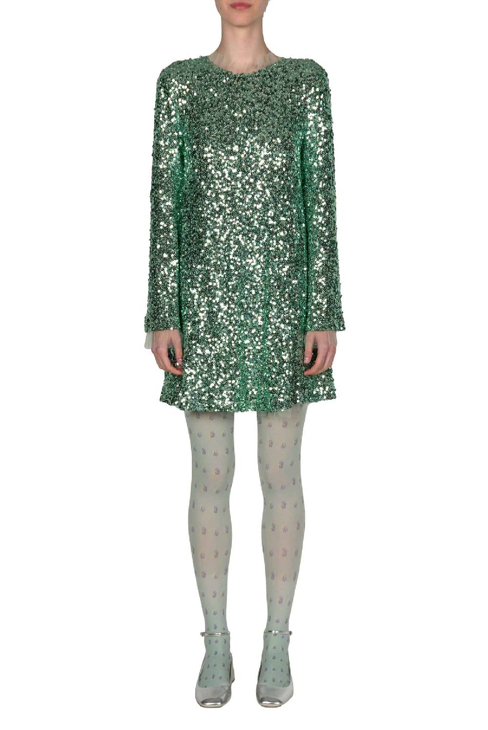 Luisa Beccaria Miniabito con paillettes color menta Grande vendita